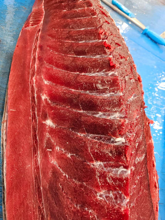 Atun rojo Azores, Tuńczyk blue fin polędwica świeża bez linii krwi w MAP, waga 3-5kg