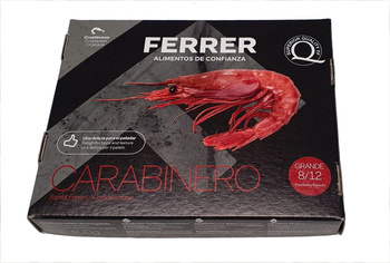 Czerwona krewetka Carabineros 8/12, Karton 10 x 400g